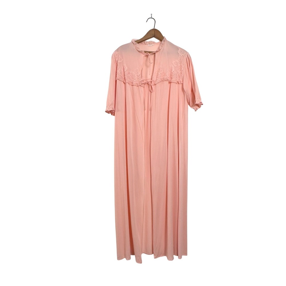 Vintage 50's Lady Andre Robe Peach Nylon - L